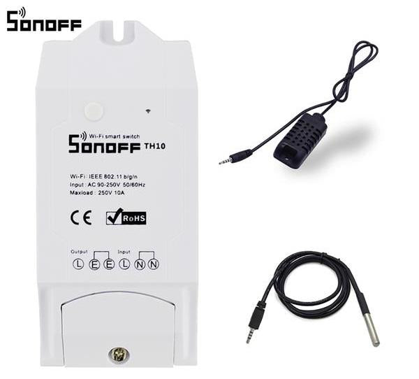 Smart Wi-Fi switch Sonoff TH16, 16A 2200W, with a sensor for temperature and humidity