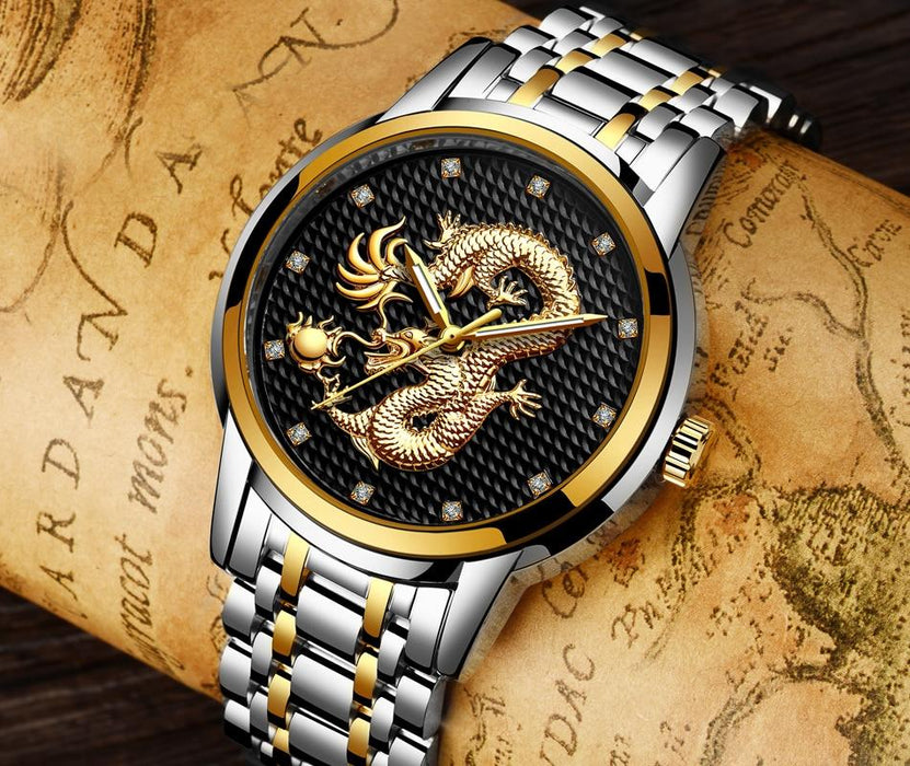 Waterproof male quartz watch LIGE 9850