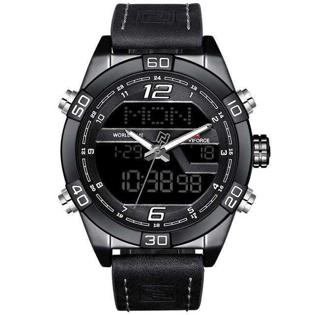 Waterproof male quartz watch with dual display NAVIFORCE 9128