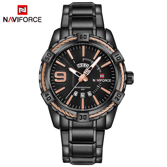 Waterproof male quartz watch NAVIFORCE 9117