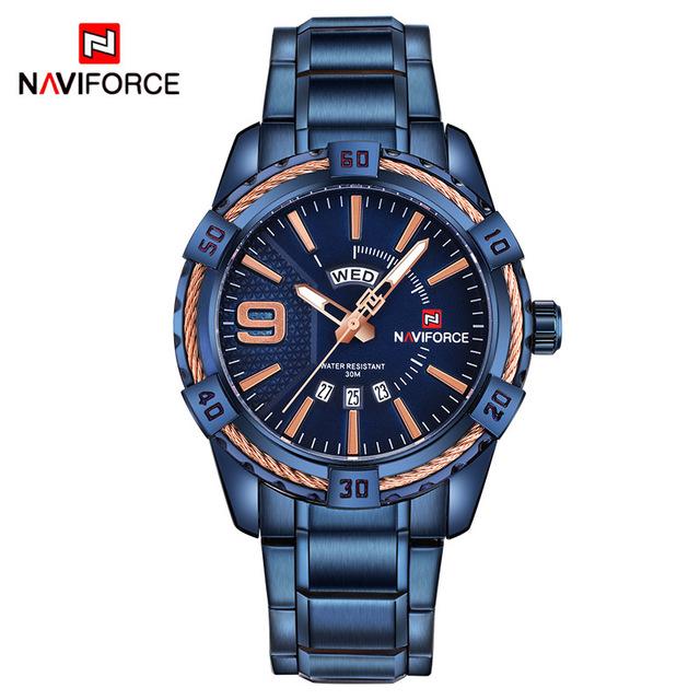 Waterproof male quartz watch NAVIFORCE 9117