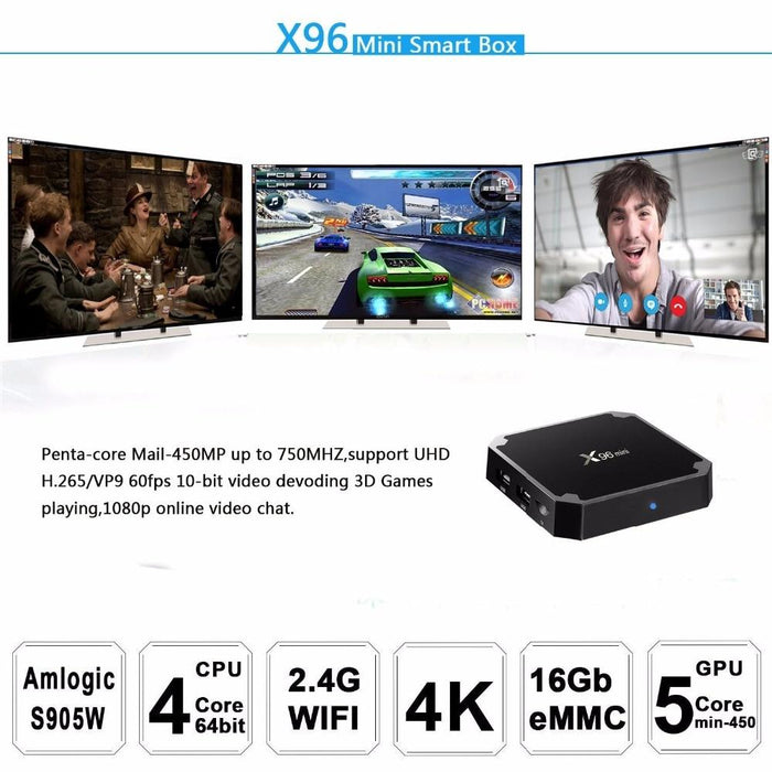 TV box X96, Android 7.1.2, 2GB RAM, 16GB ROM, WiFi, 4K