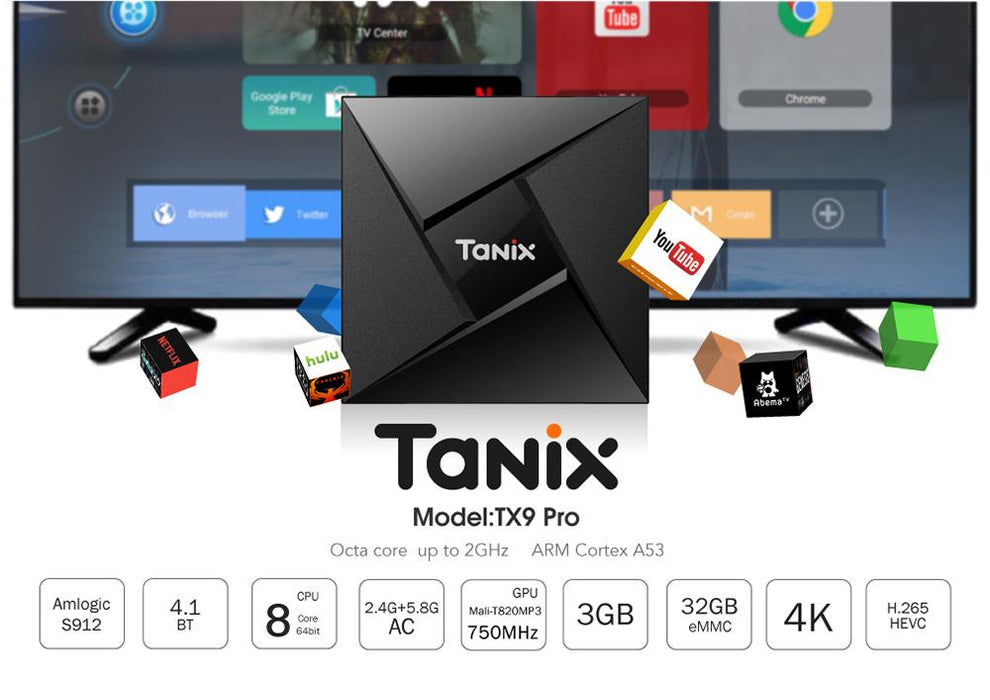 TV box Tanix TX9 Pro, Android 7.1, Bluetooth 4.1, HDMI, 3GB RAM, 32GB ROM, WiFi, 4K