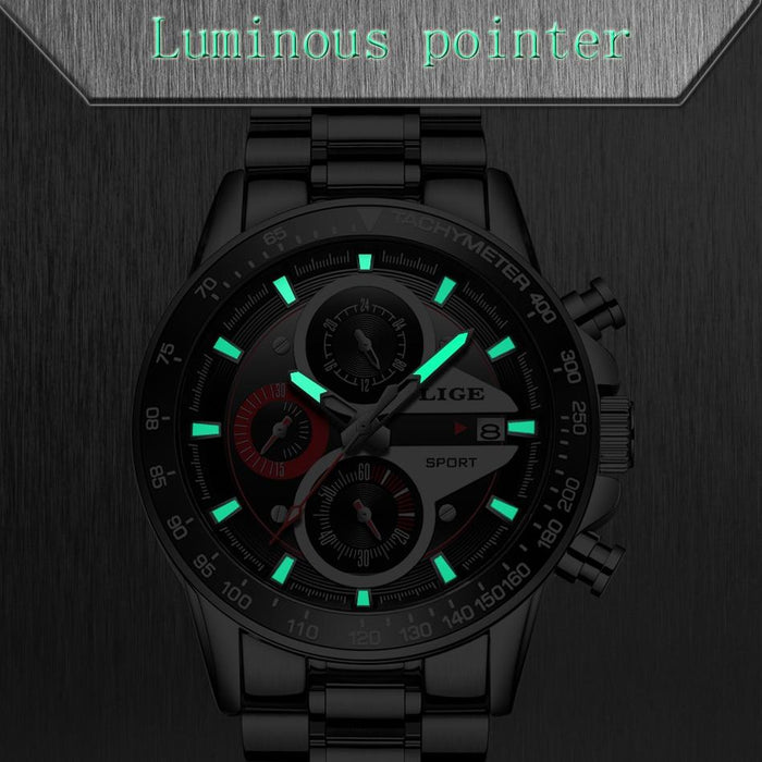 Waterproof male quartz watch LIGE 9835