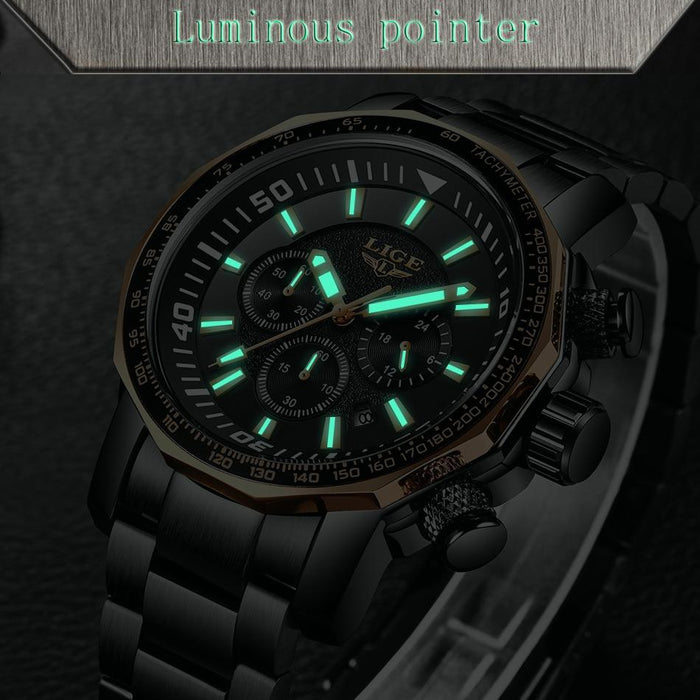 Waterproof male quartz watch LIGE 9871