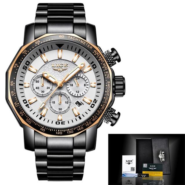 Waterproof male quartz watch LIGE 9871