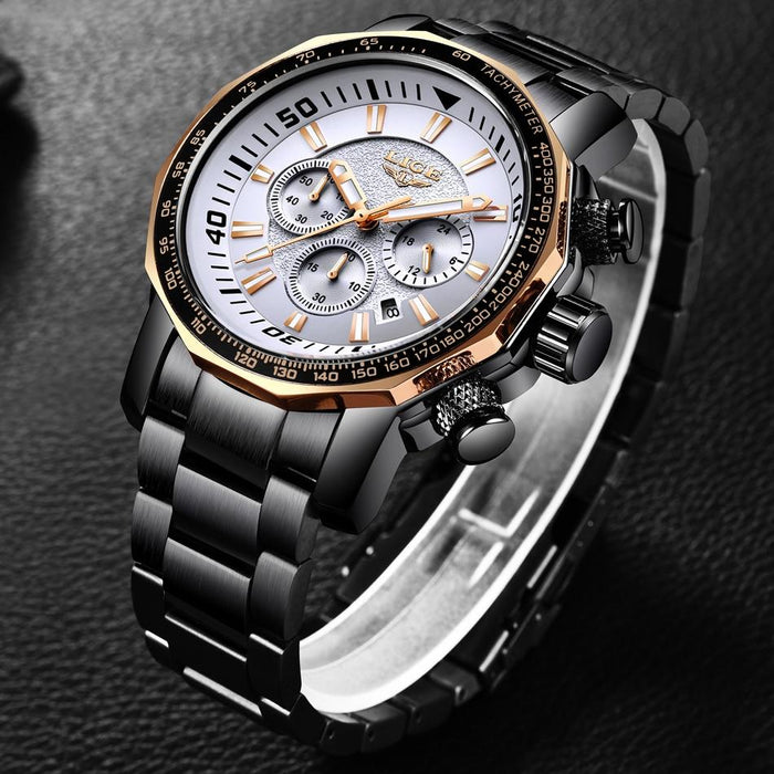 Waterproof male quartz watch LIGE 9871