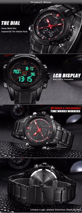 Waterproof male quartz watch NAVIFORCE 9050