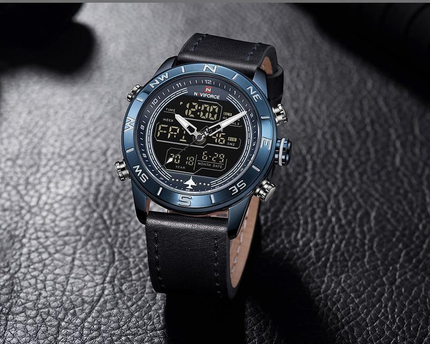 Waterproof male quartz watch with dual display NAVIFORCE 9144