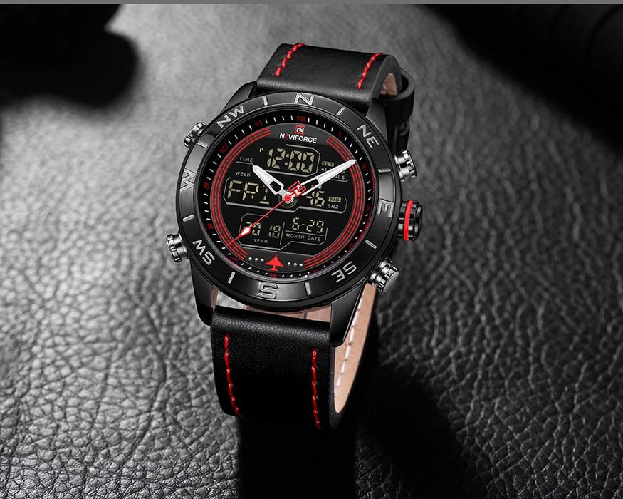 Waterproof male quartz watch with dual display NAVIFORCE 9144