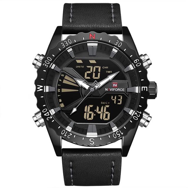 Waterproof male quartz watch with dual display NAVIFORCE 9136