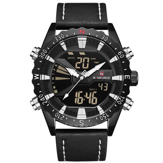 Waterproof male quartz watch with dual display NAVIFORCE 9136