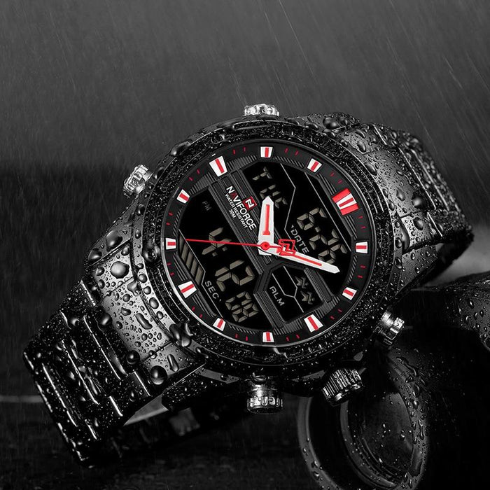 Waterproof male quartz watch with dual display NAVIFORCE 9138