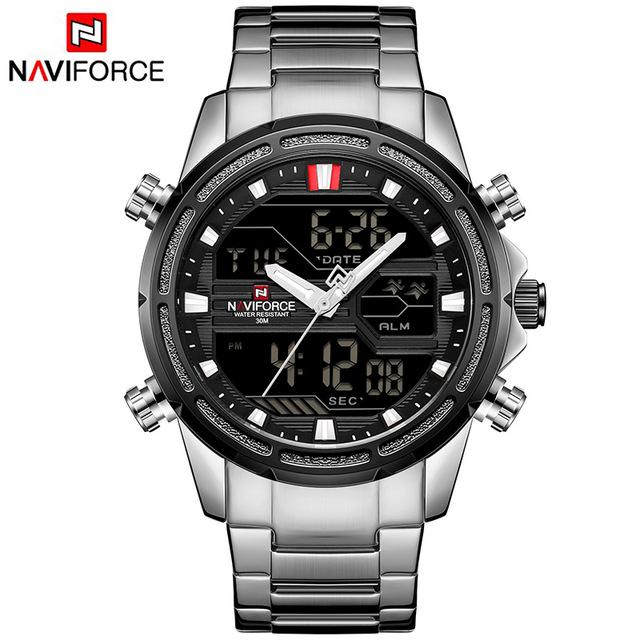 Waterproof male quartz watch with dual display NAVIFORCE 9138