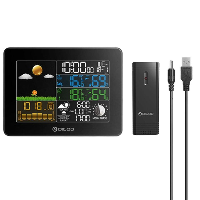 Home weather station Digoo DG-TH8868, hygrometer, thermometer, Weather, Barometer, Clock