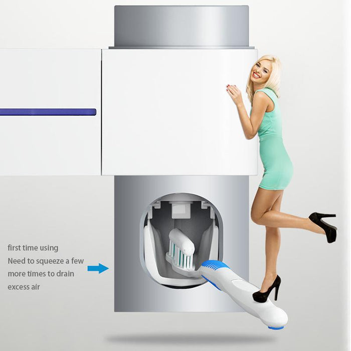 2 in 1 household bathroom set - UV sterilizer toothbrush and dispenser for toothpaste