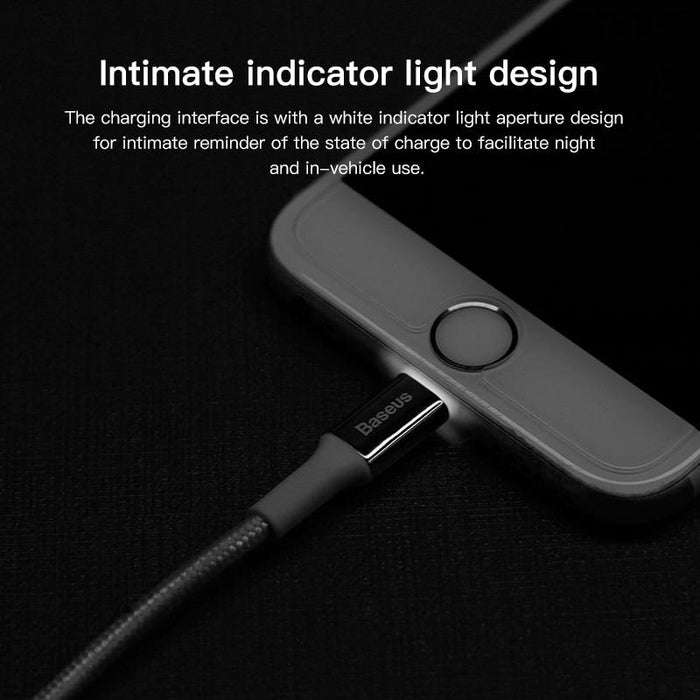 Luminosity LED charging cable Baseus 8pin for iPhone 5/6/7/8 / X / XS / XR, 25cm, 1m, 1.5m, 2m