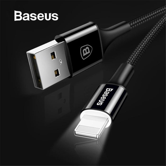 Luminosity LED charging cable Baseus 8pin for iPhone 5/6/7/8 / X / XS / XR, 25cm, 1m, 1.5m, 2m