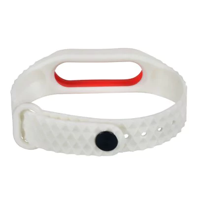 White-red strap of thermoplastic elastomer for Xiaomi Mi Band 2