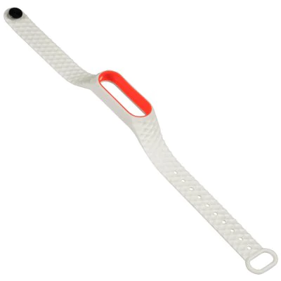 White-red strap of thermoplastic elastomer for Xiaomi Mi Band 2