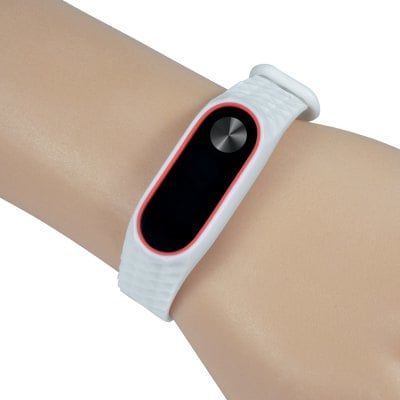 White-red strap of thermoplastic elastomer for Xiaomi Mi Band 2